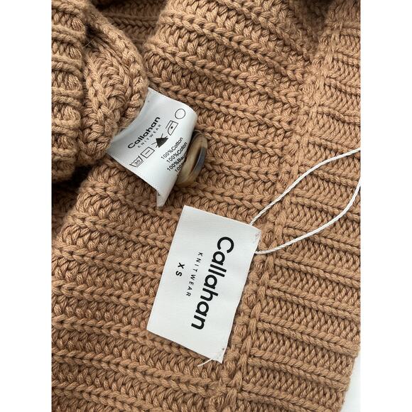 Callahan Chunky Tan The Cardigan Sweater Size XS - Picture 4 of 4